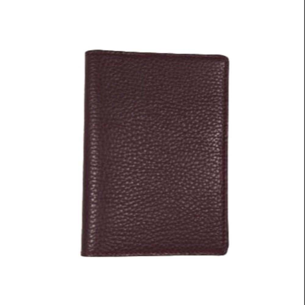 CANALI New Leather Passport Credit Card Holder Maroon